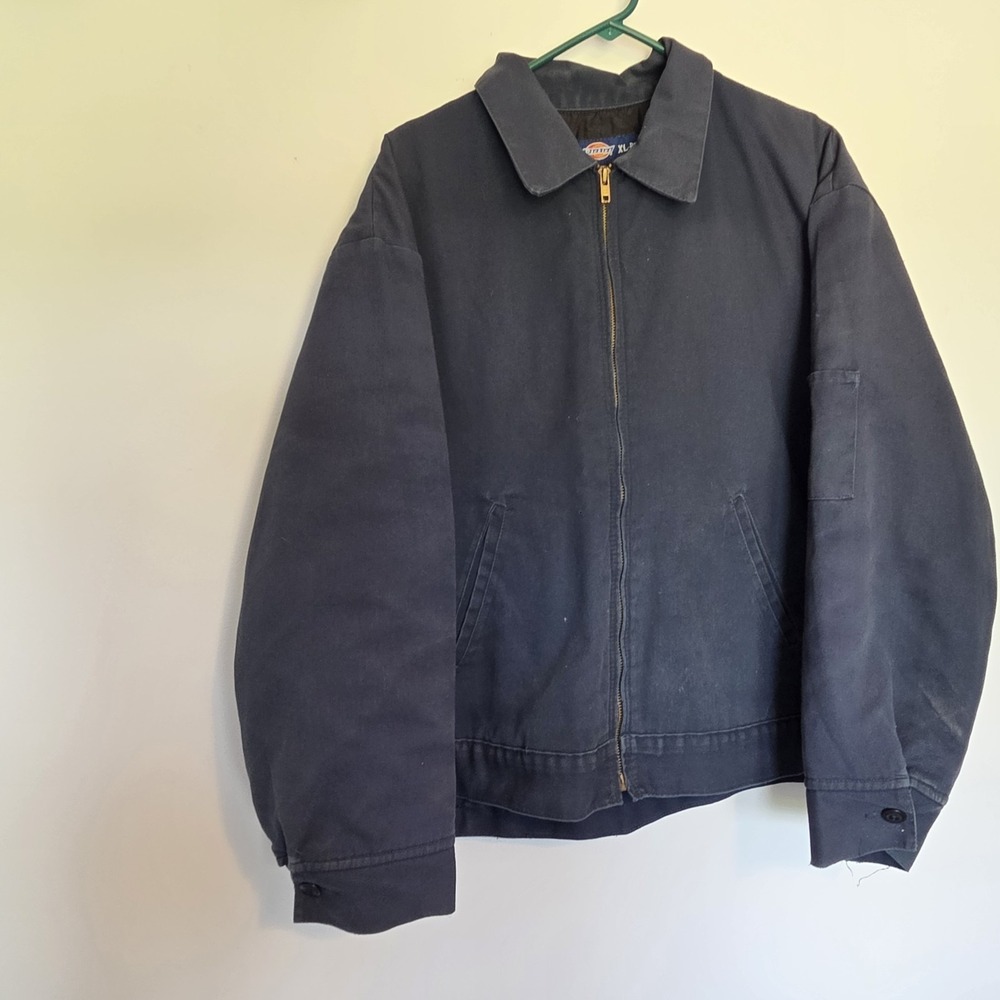 Vintage Y2K Dickies Eisenhower Navy Blue Plain Jacket Size XL Quilted Lining